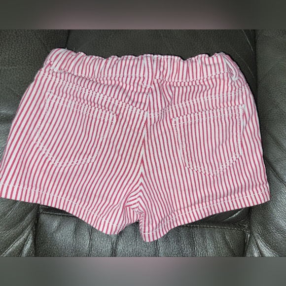🍁🇨🇦 Gymboree Red White Seersucker Striped Shorts Adjustable Waist 3T - Picture 4 of 4
